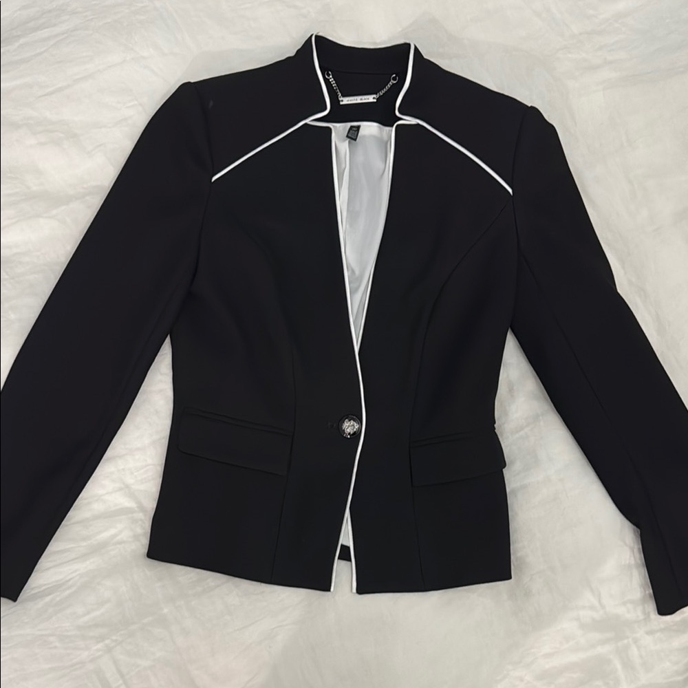 Black Women's Jacket with White Trim